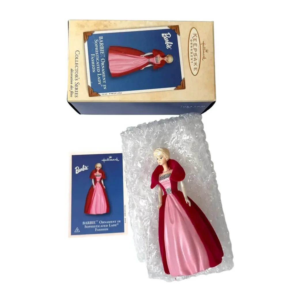 Vintage Hallmark Barbie Ornament 2002 Sophisticated Lady Fashion QX8203 in Box